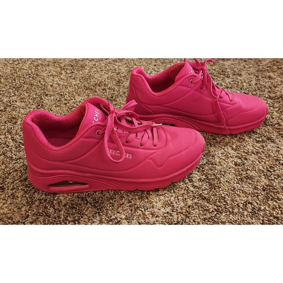 Skechers Street Uno Night Shades Hot Pink Memory Foam Wedge Sneaker Size 8 EUC - Picture 3 of 5